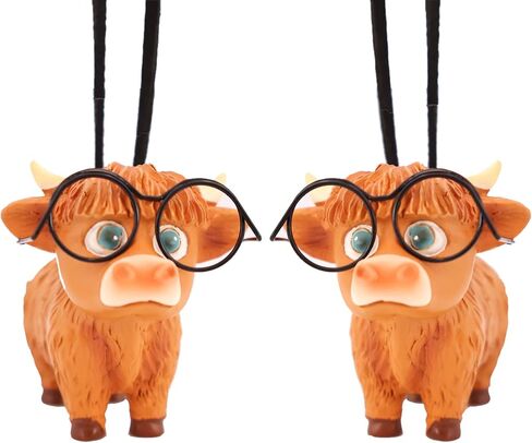 مرآة الرؤية الخلفية ملحقات معلقة من الماشية المتأرجحة، بقرة المرتفعات، ملحقات تعليق السيارة اللطيفة، ديكور للمراهقين والرجال والنساء، ملحقات مرآة السيارة، ملحقات الشاحنة، قلادة السيارة، سحر السيارة (قطعة واحدة) in Kuwait