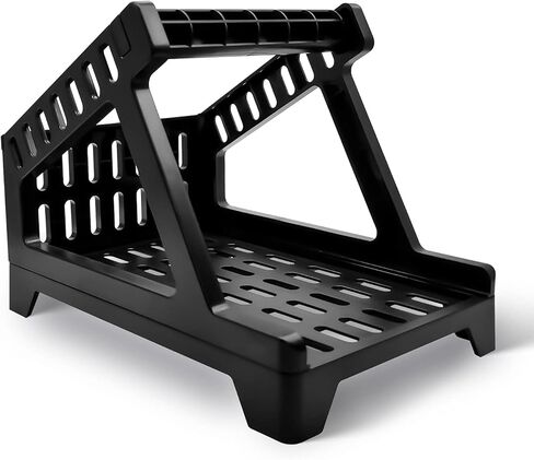 Label Holder for Rolls and Fan-Fold Labels, Thermal Shipping Label Roll Holder for Desktop Label Printer Shipping Supplies Industrial Labels, Black in Kuwait