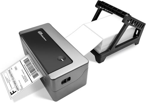 Label Holder for Rolls and Fan-Fold Labels, Thermal Shipping Label Roll Holder for Desktop Label Printer Shipping Supplies Industrial Labels, Black in Kuwait