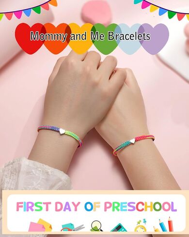 Rainbow Bracelets for Back to School Mommy and Me Mom Daughter Kindergarten Preschool Gifts in Saudi Arabia