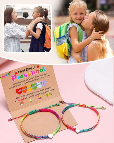 Rainbow Bracelets for Back to School Mommy and Me Mom Daughter Kindergarten Preschool Gifts in Saudi Arabia