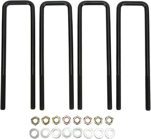 Rear Axle U Bolts Kit,12in Black Bend Suspension U Bolts Nuts Gaskets Kit Steel Replacement for / 1500 1999?2010 in Saudi Arabia