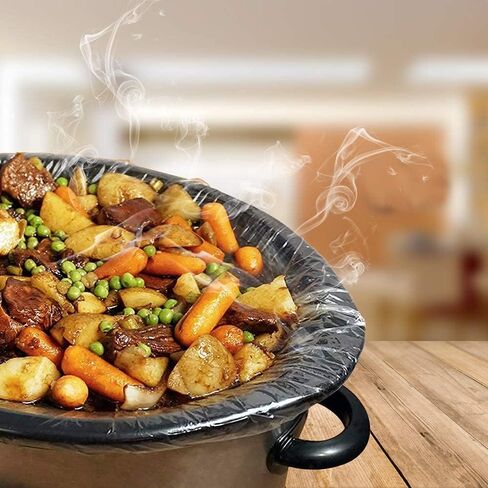 بطانات للطهي البطيء، حقيبة طبخ للاستعمال مرة واحدة مقاس 13 × 21 بوصة، حقيبة بلاستيكية سهلة التنظيف، عبوتان خاليتان من مادة BPA (20 كيسًا) in Kuwait