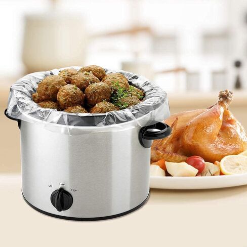 بطانات للطهي البطيء، حقيبة طبخ للاستعمال مرة واحدة مقاس 13 × 21 بوصة، حقيبة بلاستيكية سهلة التنظيف، عبوتان خاليتان من مادة BPA (20 كيسًا) in Kuwait