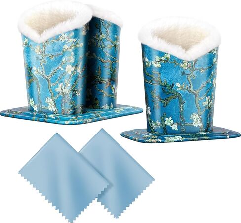 2 Styles Plush Fluffy Lined Anti-scratch Eyeglasses Holder Protective Glasses Stand Case in Saudi Arabia