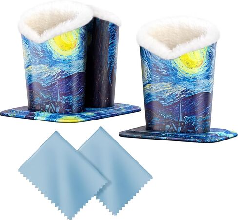 2 Styles Plush Fluffy Lined Anti-scratch Eyeglasses Holder Protective Glasses Stand Case in Saudi Arabia