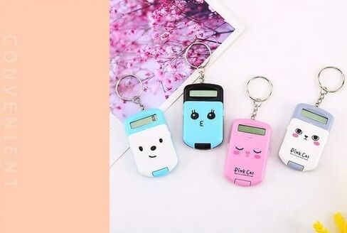 1Pc Random Color Brain Mini Electronic Calculator Keychains, 8 Digits Flip Calculator with Key Ring Portable Calculator Hanging Pendant for Home Office Calculator,Basic Office Products in Saudi Arabia