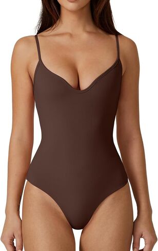 QINSEN Womens Sexy Sweetheart V Neck Bodysuit Tops Spaghetti Straps Slim Fit Fashion T Shirts in Saudi Arabia