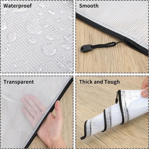 EOOUT 24pcs A3 Mesh Zipper Pouch Bags, 8 Colors Reusable Zipper Bags for Organizing Storage, Waterproof Puzzle Bag, Zipper Bags for Board Game Storage and School Office Supplies in Saudi Arabia