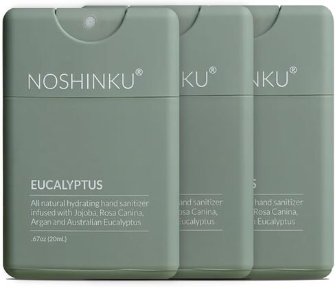 Noshinku Bergamot Refillable Pocket Hand Sanitizer 3-Pack | Organic Sanitizing Mist with Moisturizing Botanical Oils | Kills 99.9% of Germs | FDA Registered Sugarcane Derived Alcohol | Travel Size in Saudi Arabia