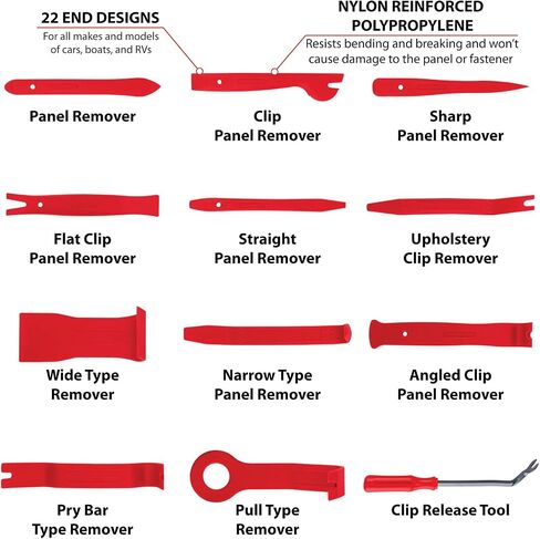 Performance Tool W1760 Auto Trim Removal Tool Set (12 Pieces) - Versatile Kit for Effortlessly Removing Trims, Molding, and Panels from Vehicles in Saudi Arabia