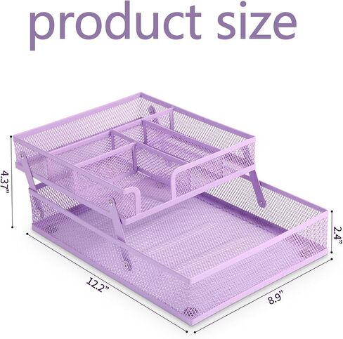 Foldable Desk Drawer Organizer, Double - Layer Mesh Desk Organizer Tray for Office Supplies, Bathroom, Kitchen, Makeup, Vanity (Foldable-Black) in Saudi Arabia