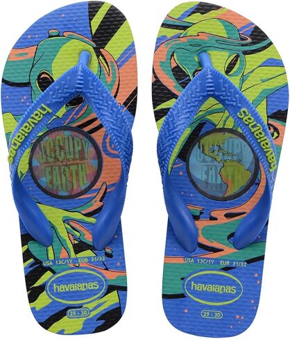 شبشب فليب فلوب ثلاثي الأبعاد للأطفال من Havaianas - صندل ثلاثي الأبعاد للأطفال على شكل كائن فضائي - نجمة زرقاء، طفل كبير 3Y/4W in Kuwait