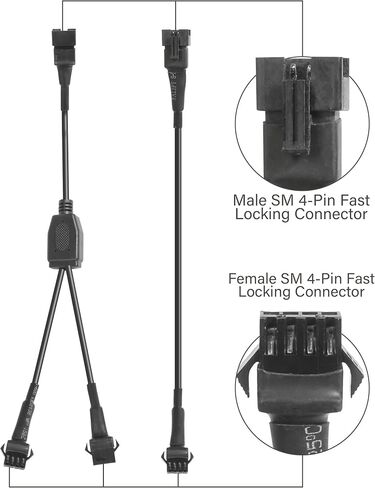 4pcs 39.4" Extension Cords and 2pcs 2-Way Splitters,Car Accessories Rock Light Extension Wire,Neon Underglow Wire Cable Extension Kit,Fit for Car Motorcycle ATV Trikes Golf LED Strip Light in Saudi Arabia