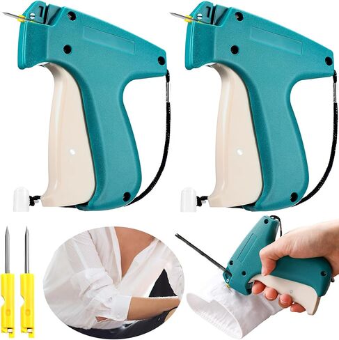 2 Pack Fine Stitch Gun for Clothes, Micro Mini Tagging Stitch Gun Kit Stitch Quick Clothing Fixer Gun Sewing Quilting Hemming Quick Stitch Tag Gun with 4 Needle(Green) in Saudi Arabia