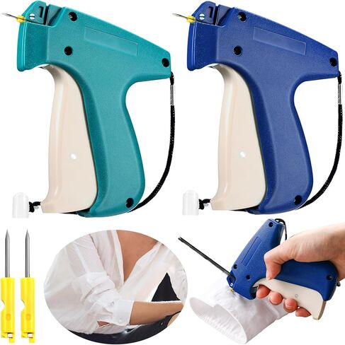 2 حزمة من مسدس الغرز الدقيقة للملابس، مجموعة مسدس غرز صغيرة صغيرة الحجم لتثبيت الملابس السريعة، مسدس خياطة اللحف، خياطة سريعة مع 4 إبر (أخضر) in Kuwait