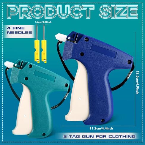 2 حزمة من مسدس الغرز الدقيقة للملابس، مجموعة مسدس غرز صغيرة صغيرة الحجم لتثبيت الملابس السريعة، مسدس خياطة اللحف، خياطة سريعة مع 4 إبر (أخضر) in Kuwait