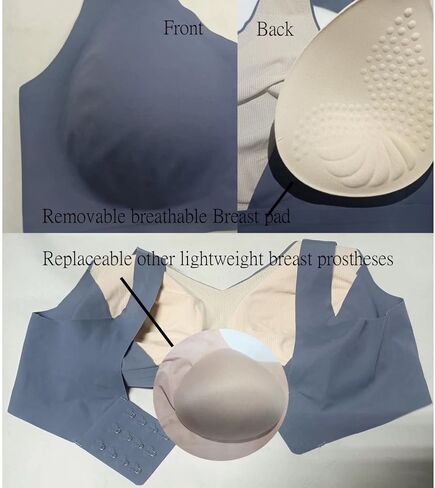 Seamless Mastectomy Bra Post surgery Bra with Pockets for Breast prosthesis Breast form Bralette Daily Bra BG38/XL in Saudi Arabia