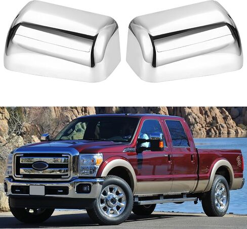 الكروم العلوي نصف مرآة قبعات غطاء الكسوة استبدال ل 2008-2016 فورد F250 F350 F450 F550 سوبر واجب سحب الملحقات (غطاء المرآة) in Kuwait