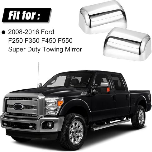 الكروم العلوي نصف مرآة قبعات غطاء الكسوة استبدال ل 2008-2016 فورد F250 F350 F450 F550 سوبر واجب سحب الملحقات (غطاء المرآة) in Kuwait