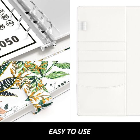 Rnivvi 100 Envelopes Money Saving Challenge Budget Binder, A5 Challenges Book with Cash Envelopes & Laminated Tracker, Cute Envelope Binder Kit for Women Men, Budgeting Planner to Save $5,050, White in Saudi Arabia