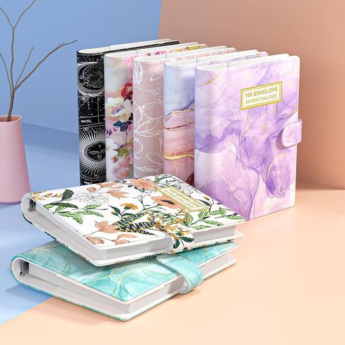 Rnivvi 100 Envelopes Money Saving Challenge Budget Binder, A5 Challenges Book with Cash Envelopes & Laminated Tracker, Cute Envelope Binder Kit for Women Men, Budgeting Planner to Save $5,050, White in Saudi Arabia