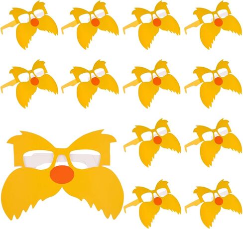 24 قطعة من النظارات الورقية الصفراء للهالوين مع الشارب والحواجب نظارات ورقية للرجال والنساء ملابس تنكرية in Kuwait