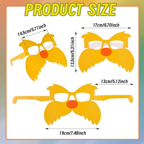 24 قطعة من النظارات الورقية الصفراء للهالوين مع الشارب والحواجب نظارات ورقية للرجال والنساء ملابس تنكرية in Kuwait
