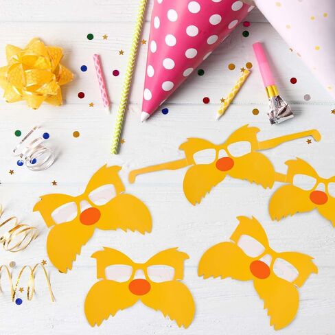 24 قطعة من النظارات الورقية الصفراء للهالوين مع الشارب والحواجب نظارات ورقية للرجال والنساء ملابس تنكرية in Kuwait