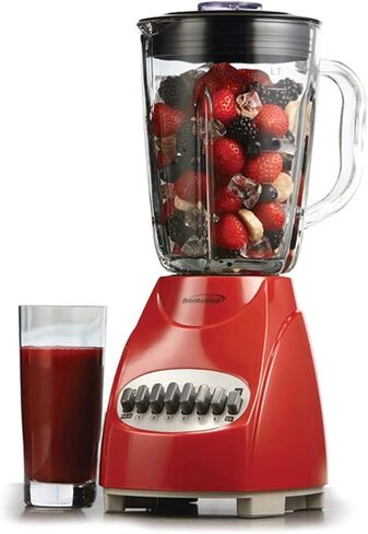 Brentwood Blender with Glass Jar, 12-Speed + Pulse, Red in Saudi Arabia