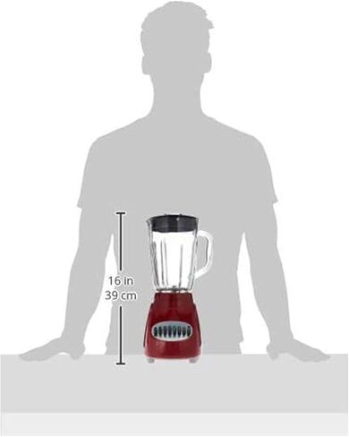 Brentwood Blender with Glass Jar, 12-Speed + Pulse, Red in Saudi Arabia