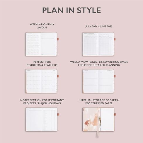 Blue Sky 2024-2025 Academic Year Weekly and Monthly Planner, 5" x 8", Hard Cover, Bookbound, Rio Green (150728) in Saudi Arabia