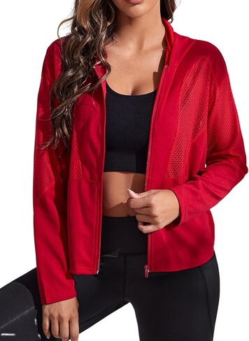 GORGLITTER Women's Zip Up Athletic Hoodies Fishnet Jacket Mesh Lightweight Workout Track Jackets in Saudi Arabia