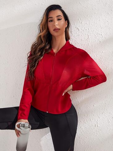 GORGLITTER Women's Zip Up Athletic Hoodies Fishnet Jacket Mesh Lightweight Workout Track Jackets in Saudi Arabia
