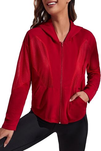 GORGLITTER Women's Zip Up Athletic Hoodies Fishnet Jacket Mesh Lightweight Workout Track Jackets in Saudi Arabia