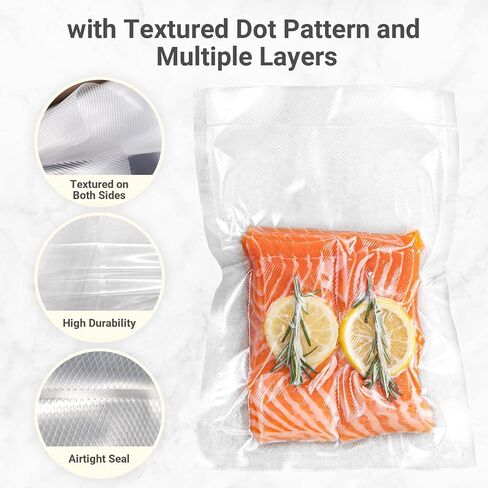 GERYON Vacuum Sealer Bags for Food, Suitable for all Type Vacuum Sealer Machine, Great for Sous Vide Vac Sealer PreCut Bags 20 Pcs Quart Size 8"x12" in Saudi Arabia