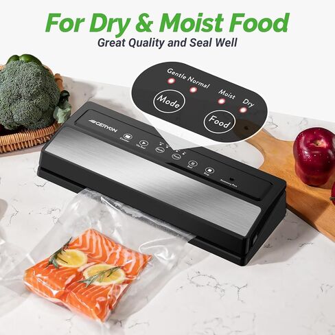 GERYON Vacuum Sealer Bags for Food, Suitable for all Type Vacuum Sealer Machine, Great for Sous Vide Vac Sealer PreCut Bags 20 Pcs Quart Size 8"x12" in Saudi Arabia