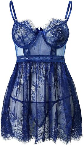 Lilosy Sexy Nightwear Embroidery Lace Babydoll for Women in Saudi Arabia