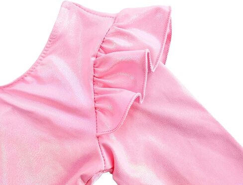 Nymphperi Gymnastics Leotards for Girls Ruffle Long Sleeve Practice Outfits Kids Dance Bodysuits in Saudi Arabia