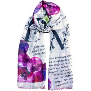 Firstfruits YHWH Scarf - Large, Lightweight Prayerfully Created Bible Verse Shawl, 35x70", Powerful Victory Colossians Verses