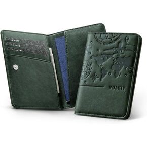 VULKIT Passport Holder For Travel With Magnetic Closure RFID Blocking Travel Wallet Passport Book Cover Boarding Pass Holder Travel Essentials