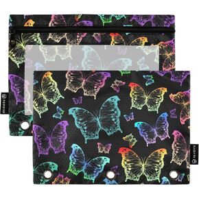 Hammerhead Shark Pencil Pouches Bags for 3 Ring Binder, 2 Pack Zipper Stationery Bag with Clear Window 3 Hole Pencil Case for School Office Home in Saudi Arabia