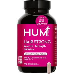 HUM Hair Strong - Daily Gummies with Biotin to Improve Hair Growth - Fo Ti, Folic Acid, Zinc, Vitamin B12 & PABA to Support Healthy Hair, Skin and Nails for Women and Men (30-Day Supply)