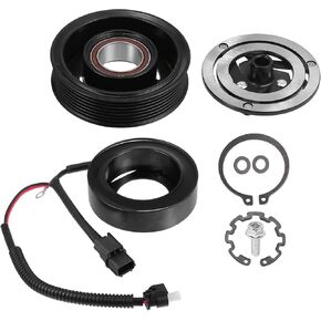 X AUTOHAUX 1 Set AC Compressor Clutch Kit Pulley Coil Auto Repair Compressors Assembly for Honda Civic 2016-2020