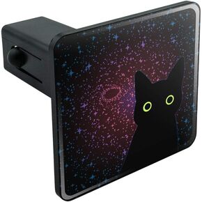 GRAPHICS & MORE Black Cat in Space with Stars and Galaxy Tow Trailer Hitch Cover Plug Insert