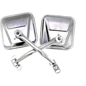 RAMPAGE PRODUCTS Rampage Factory Style Replacement Steel Mirror Kit | Pair, Stainless Steel | 7417 | Fits 1955 - 1986 Jeep CJ