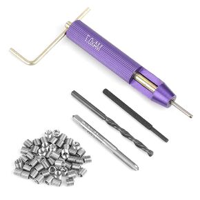 Thread Repair Insert, 50pcs Stainless Steel Coiled Wire Helical Screw Thread Inserts Kit with Installation Tools Thread Repair Installation Kit for Repair Maintenance, M4 x 2D