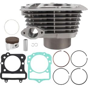AUTOKAY Cast Aluminium Engine Cylinder Piston Kit, Engine Cylinder Piston Gasket Kit Top End Rebuild Kit for Kawasaki Bayou 300 KLF300B 89-2004