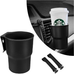 Hanging Cup Holder for Car Air Vents/Windows,Multi-Function Car Cup Holder Organizer/Car Trash Can,Universal Car Window Cup Holder with 2 Hooks Fits Most Cup Types (Black)
