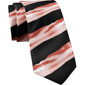 Bacon Tie Funny Neckties for Men Cool Novelty Ties for Guys Hilarious Nerdy Graphic Necktie